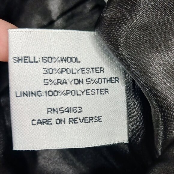 KENNETH COLE black coat women's size 16 wool zipper mid length - Picture 6 of 7